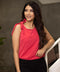 Sleeveless Bow Tie Pink Chiffon Top